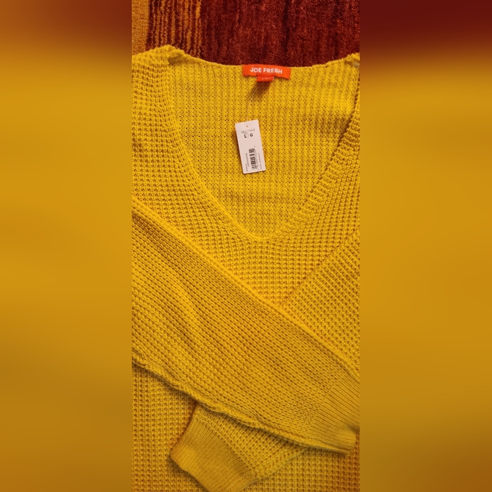 Joe Fresh Women's V-Neck Sweater in Sunny Yellow